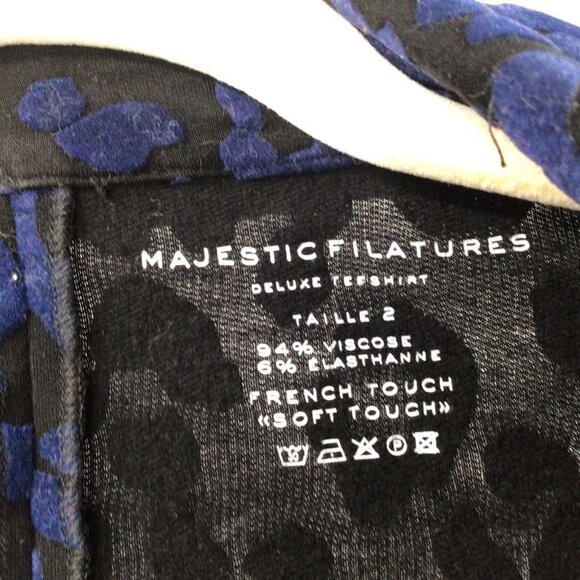 Majestic Filatures Women's Sz 2/Small Velvet Leopard Print One Button Blazer - Picture 9 of 12